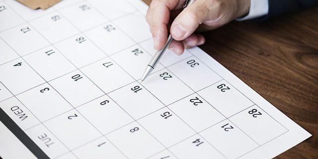 Calendario de cobranzas en una agencia de viajes