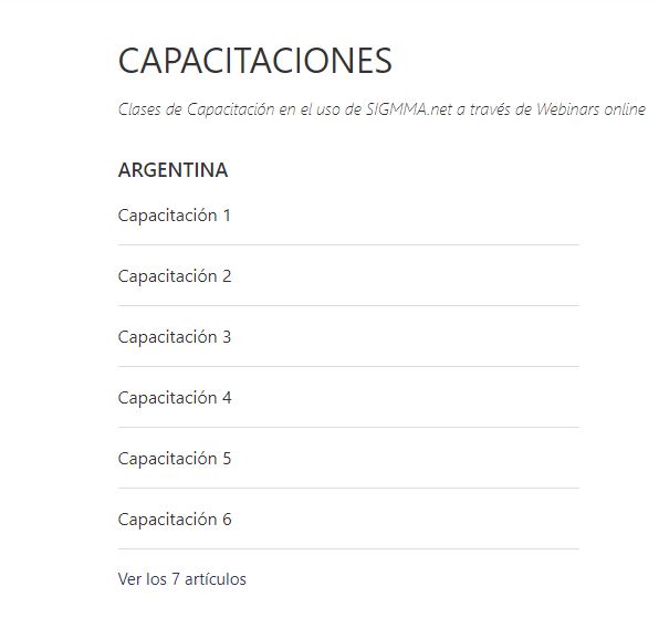 Webinars de Capacitación SIGMMA.net