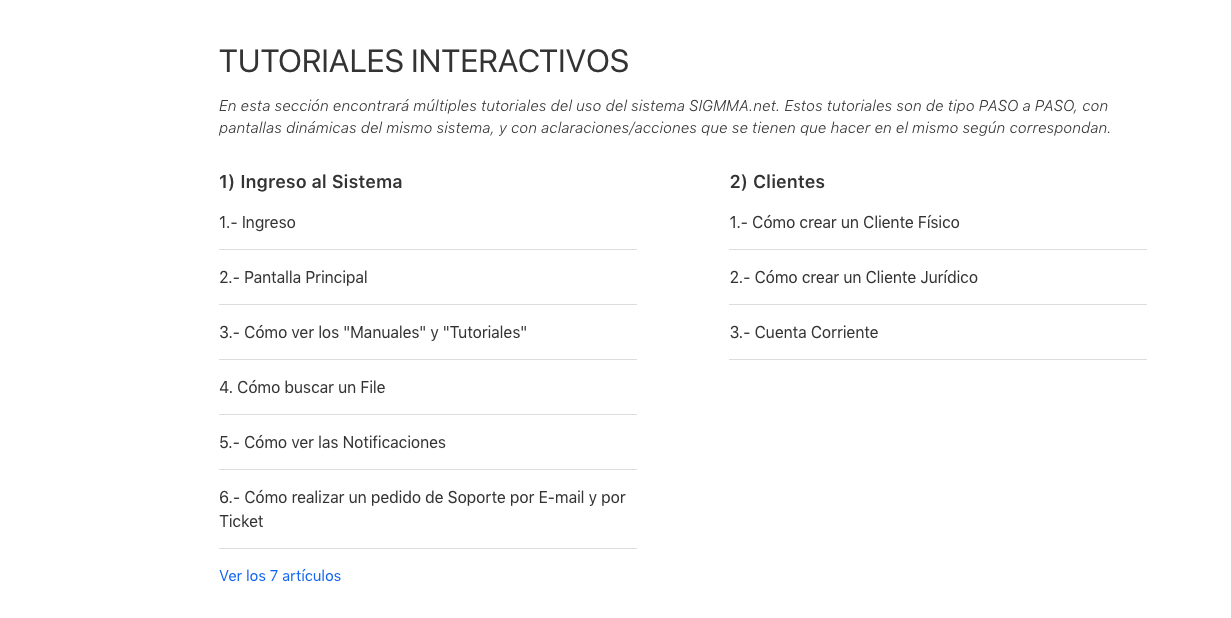 Tutoriales interactivos - SIGMMA.net - Capacitaciones - Academia